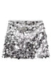 Margovil Elastic Waist Sequin Paillette Mini Skirt