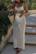 Margovil Elastic Waist Hollow Out Cover Up Maxi Skirt