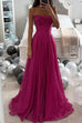 Margovil Spaghetti Strap Glittering Tulle Maxi Party Dress