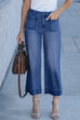 Margovil Patch Pocket Straight Wide Leg Cropped Jeans