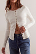 Margovil Button Down Long Sleeves Ribbed Knit Top