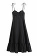 Margovil Tie Shoulder Ruffle Swing Maxi Cami Holiday Dress