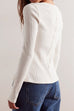 Margovil Button Down Long Sleeves Ribbed Knit Top