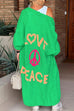 Margovil Open Front Love and Peace Pattern Long Sweater Cardigan(in 5 Colors)