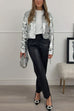 Margovil Open Front Cropped Sequin Jacket