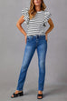 Margovil High Waist Straight Leg Stretchy Denim Pants