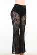 Margovil Elastic Waist Bell Bottomed Mesh Lace Pants