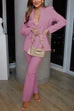 Margovil One Button Pocketed Blazer and Straight Leg Pants Power Suit Set