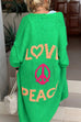 Margovil Open Front Love and Peace Pattern Long Sweater Cardigan(in 5 Colors)