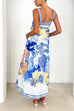 Margovil Pocketed Side Slit Printed Maxi Cami Dress