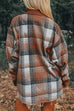 Margovil Button Up Corduroy Splice Plaid Shacket