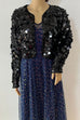 Margovil Open Front Cropped Sequin Jacket