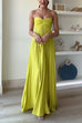 Margovil Exquisite Strapless Pleated Maxi Party Dress