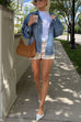 Margovil Vintage Button Down Pocketed Denim Jacket