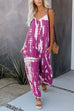 Margovil Scoop Neck Pocketed Tie Dye Wide Leg Cami Jumpsuit