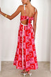 Margovil Ric Rac Trim Bow Back Palm Soleil Print Maxi Cami Dress