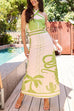 Margovil Palm Canyon Print Criss Cross Halter Maxi Dress