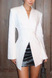 Margovil Chic V Neck Single Button Irregular Blazer