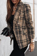 Margovil Double Breasted Open Front Plaid Blazer Jacket