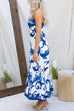 Margovil Strapless Tube Unique Print Swing Maxi Dress