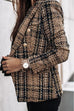 Margovil Double Breasted Open Front Plaid Blazer Jacket