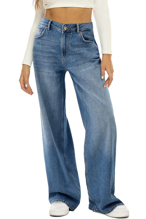 Margovil Casual Wide Leg Distressed Denim Pants