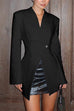 Margovil Chic V Neck Single Button Irregular Blazer