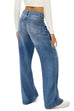 Margovil Casual Wide Leg Distressed Denim Pants