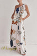 Margovil Tie Knot One Shoulder Floral Print Maxi Dress