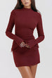 Mockneck Long Sleeves Bodycon Mini Dress