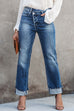 Margovil High Waist Straight Leg Ripped Denim Pants