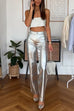 Margovil High Rise Metallic Faux Leather Cropped Pants