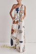 Margovil Tie Knot One Shoulder Floral Print Maxi Dress