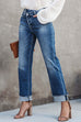 Margovil High Waist Straight Leg Ripped Denim Pants