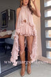 Sleeveless Asymmetrical Ruffle Top and Mini Skirt Set