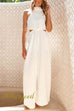 Sleeveless Tie Neck Cut Out Waist Wide Leg Jumpsuit