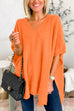 Chicest V Neck Loose Fit Solid Poncho Sweater