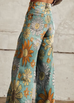 Margovil Leopard Floral Print Wide Leg Pocketed Pants