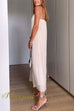 Spaghetti Strap Textured Flowy Maxi Dress