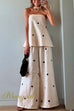 Margovil Polka Dot Strapless Top and Wide Leg Palazzo Pants Set