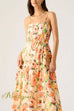 Spaghetti Strap Pocketed Floral Print Swing Maxi Dress