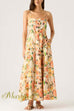 Spaghetti Strap Pocketed Floral Print Swing Maxi Dress