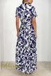 Short Sleeves Button Up Ruffle Tiered Floral Print Maxi Dress