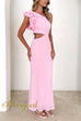 Margovil Frill One Shoulder Sleeveless Cut Out Maxi Dress