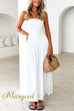 Frilled Strapless Tube Swing Maxi Dress