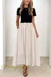 Short Sleeves Color Block Splice Maxi Dress