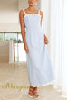 Bow Back Ric Rac Trim Maxi Cami Dress