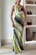 Halter Cowl Neck Open Back Tie Dye Maxi Dress