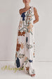 Margovil Tie Knot One Shoulder Floral Print Maxi Dress