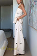 Margovil Polka Dot Strapless Top and Wide Leg Palazzo Pants Set